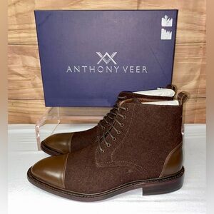 Anthony Veer Mens Dress Boot Dark Brown SZ 9.5  NIB